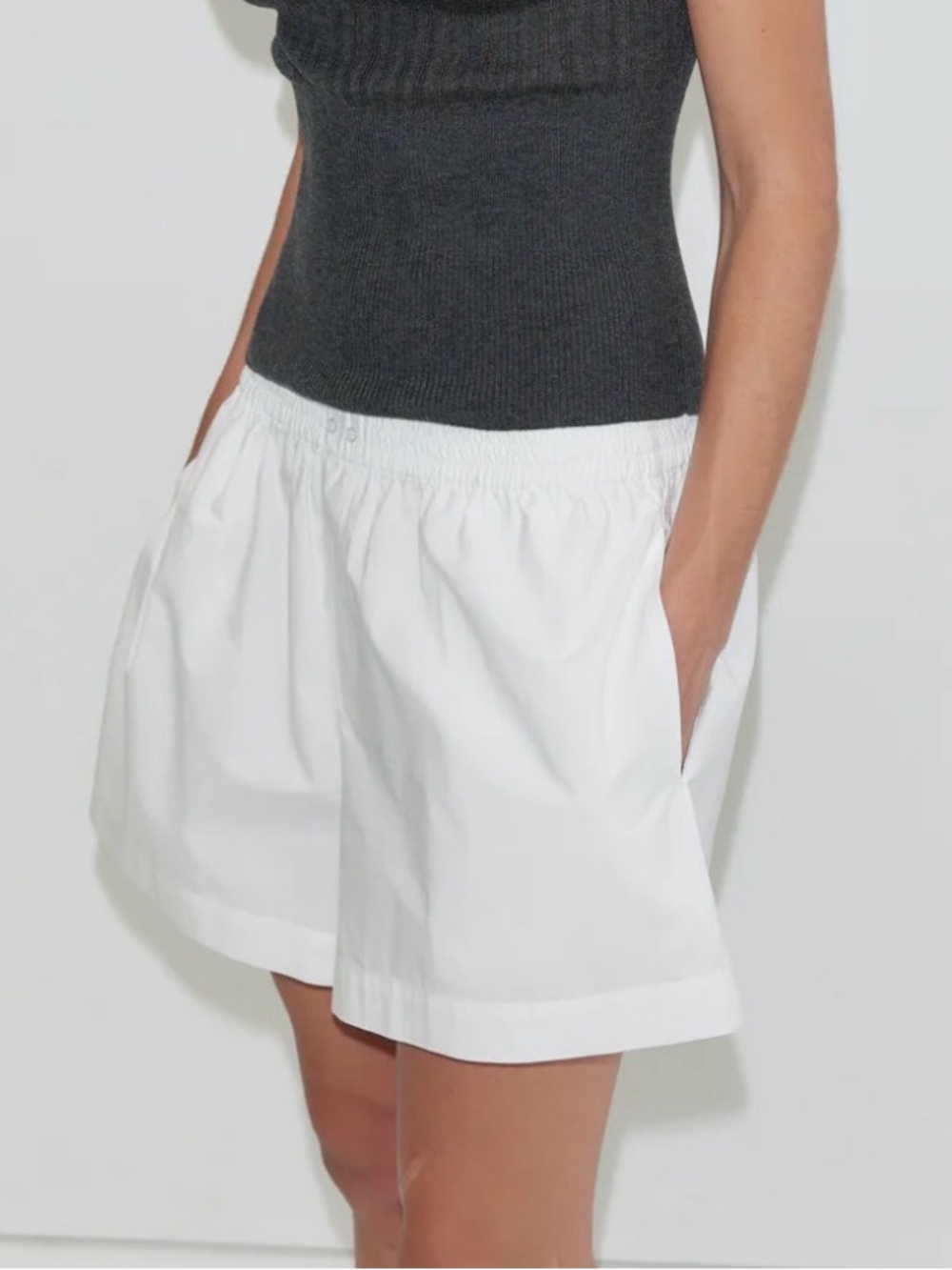 Deiji Studios Organic Cotton Boxer Shorts in White M